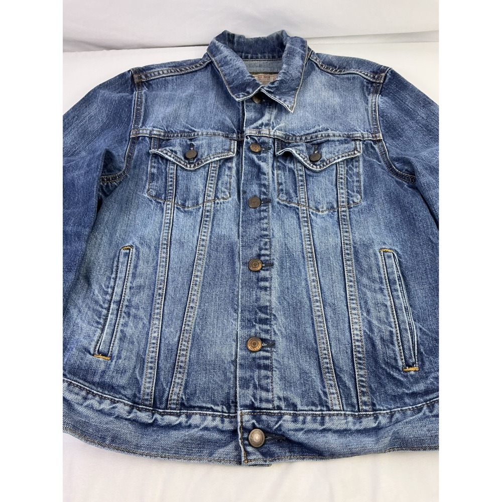 Arizona Jean Co Denim Trucker Jacket Blue Medium Wash Classic Style Women's S